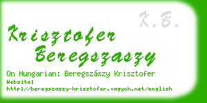 krisztofer beregszaszy business card